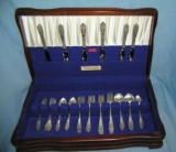 Queen's lace 35 piece sterling silver flatware set