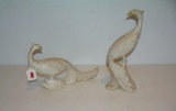 Pair of vintage 1950's porcelain tropical birds