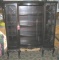 Great early antique curved glass china cabinet