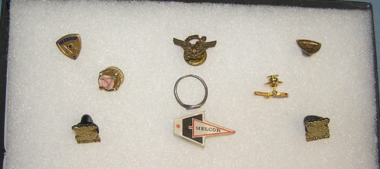 Group of vintage pins and awards