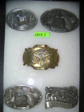 Collection of vintage figural belt buckles