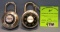 Pair of vintage combination locks