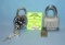 Group of 4 pad locks