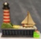 Sail Boat and Lighthouse mechanical bank