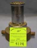 Antique brass fire nozzle by Elkhart brass company