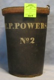 Antique leather fire bucket marked E.P. Powers