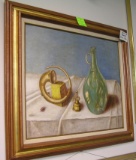 Oil on board still life painting