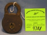 Antique cast iron padlock by fram six lever
