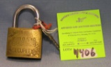 Vintage security lock brass and steel by Guard