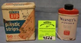 Group of four early advertising tins