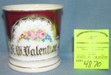 Antique shaving mug for F.W. Valentine
