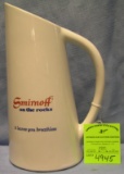 Schminoff on the rocks advertising whiskey water pitcher