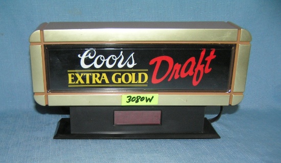 Vintage Coors illuminated clock display sign