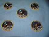 Complete set of five rare hand embroidered Apollo 11 patches