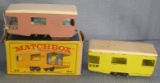 Matchbox caravan in pink w/ rare yellow caravan