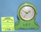 Antique musical alarm clock with jeweled movement