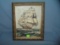 Artist signed sailing ship art piece