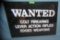 Wanted Colt firearms retro style advertising sign