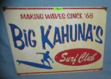 Big Kahuna's surf club retro style advertising sign