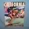 California for sun and surf retro style advertising sign