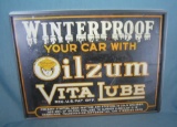 Oilzum winter proof retro style advertising sign