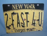 2 Fast 4 U New York license plate type retro style sign