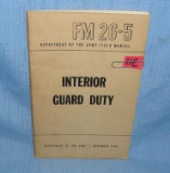 Interior Guard Duty Dept of the Army dated 1950