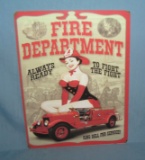 Fire Dept Always Ready to Fight the Fight retro sign
