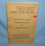 Ballistic data performance of ammunition War Dept field book
