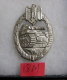 German army tank badge silver color WWII style