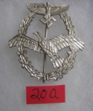 German N.S.F.K. pilot's badge silver color WWII style