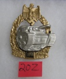 German Army tank battle badge 100 actions WWII style