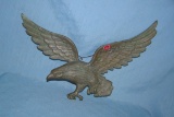 Early 16 inch solid brass American eagle wall display piece