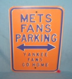 Met's fans parking Yankee's fans go home retro sign