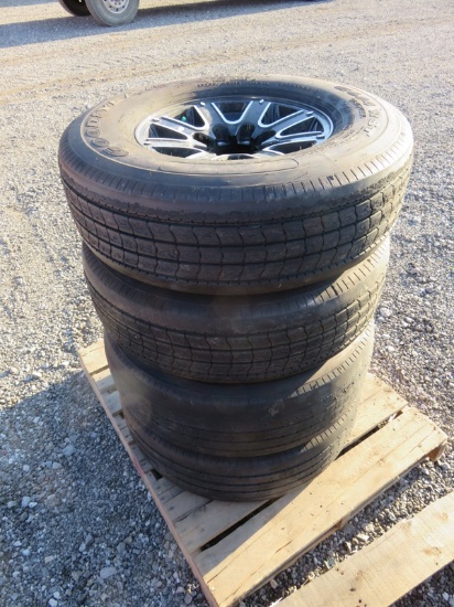 4 Goodyear LT235/85R16 Tires & Rims