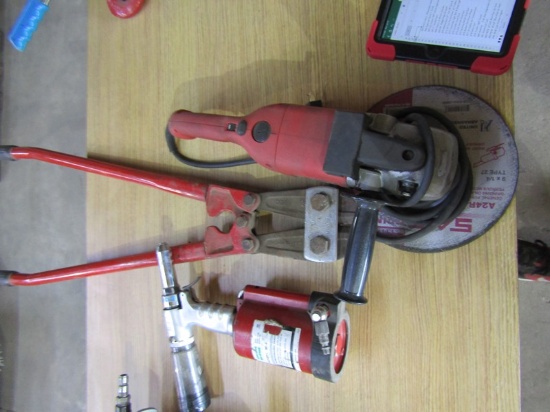 Bolt Cutters, Milwaukee Sander/ Curt off Wheel, Rivit Gun