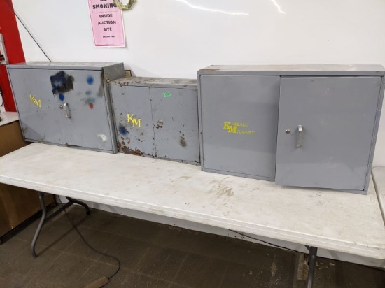 3 Kimball Midwest Steel Cabinets w/ Contents