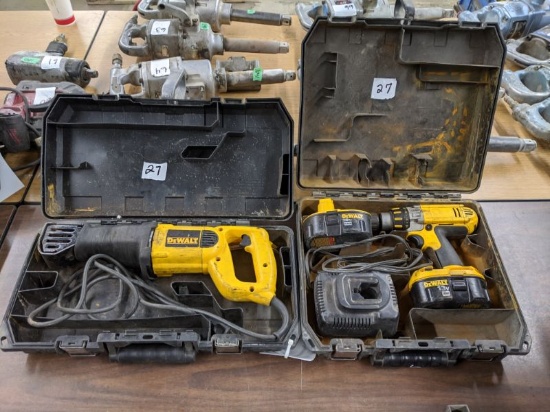 Dewalt Corded Reciprocating Saw, Dewalt 18V Drill, 2 Batteries & Charger