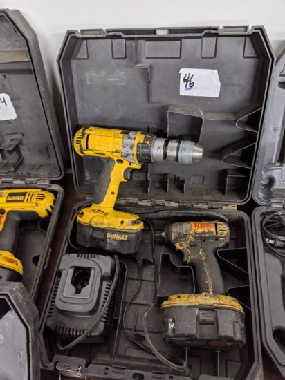 Dewalt 18V Drill, 3/8 Impact, 2 Batteries, 1 Charger