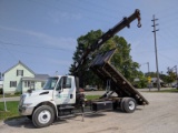 2005 International 4300 Flatbed Dump w/ Knuckle Crane