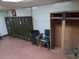 Lockers, Chair, Mop Bucket, Trash Can