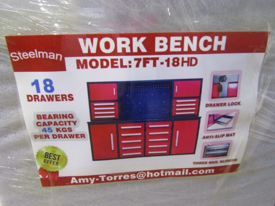 7' 18 Drawers Work bench