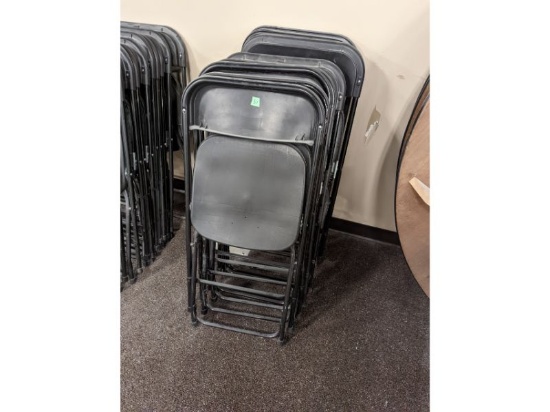 10 Black Plastic Folding Chairs