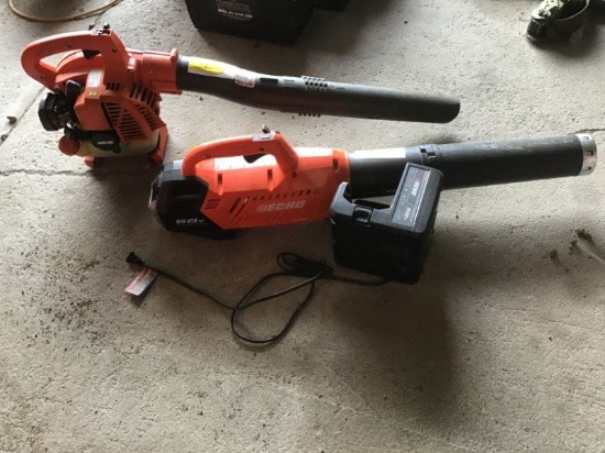 Echo PB-250 Leaf Blower & Echo 58V Battery Blower w/ Charger