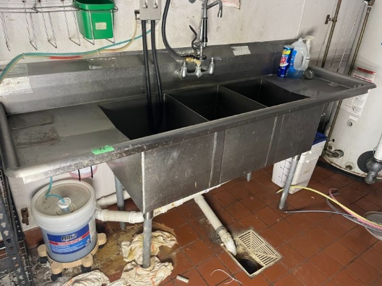 7' 3 Bay Sink