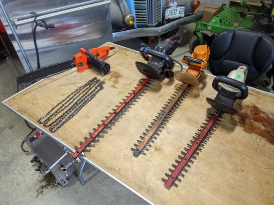 x3 Hedge Trimmers & Chainsaw