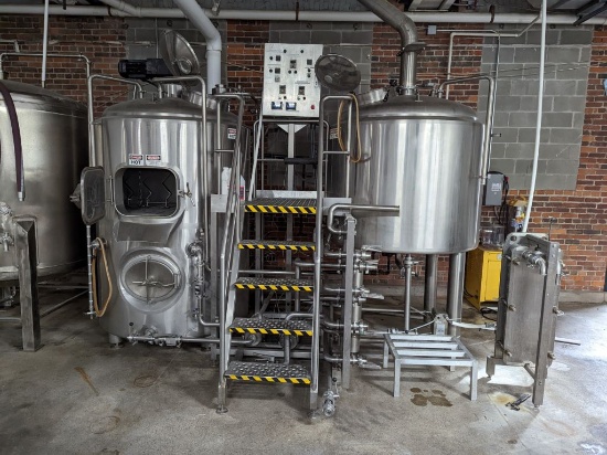 10 BBL 3 Vessel Brewhouse (Steam Jacketed)