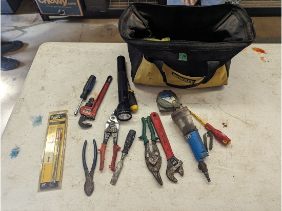 Dewalt Bag w/ Hand Tools & Air Cut off wheel