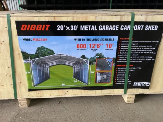 20'x30' Metal Garage Carport Shed