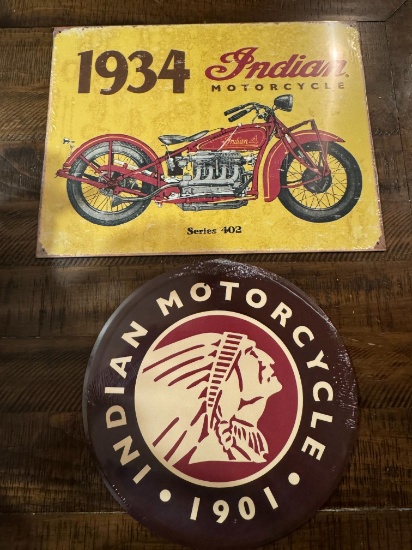 2 Retro Vintage Signs"" Indian Motorcyles